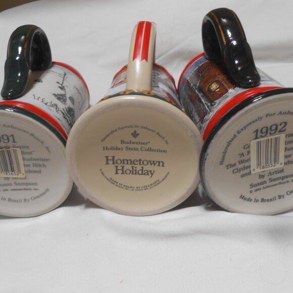 VTG RARE LOT 3 ANHEUSER-BUSCH BUDWEISER BEER STEIN MUGS COLLECTOR SERIES CLYDESD - Picture 4 of 13